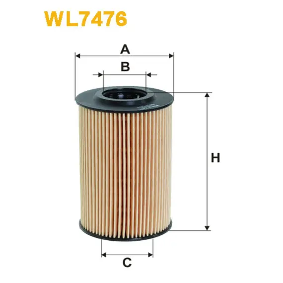 Масляный фильтр Audi A1, A3 II, A6 III; Seat Alhambra II, Ibiza V, Leon II; Skoda Fabia I Wix Filters (WL7476)