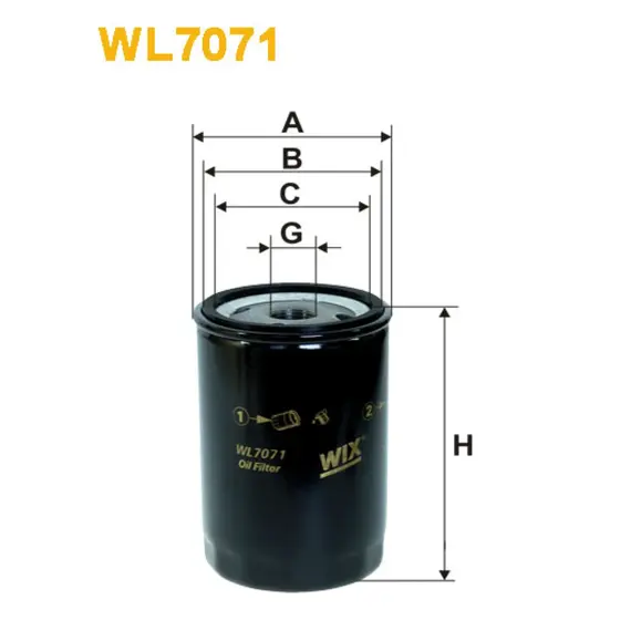 Фільтр оливи Audi; Desta; Jaguar; Linde; Seat; Volkswagen Wix Filters (WL7071-12)