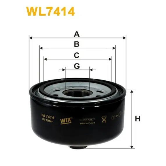 Масляный фильтр Volkswagen LT 28, LT 35, LT 46 Wix Filters (WL7414)