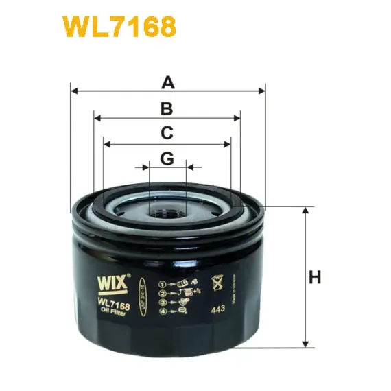 Масляный фильтр Agria; Aveling Barford; Benford; Bomag; Deutz; Dacia; Ford; Lada; Lancia; Wix Filters (WL7168-12)