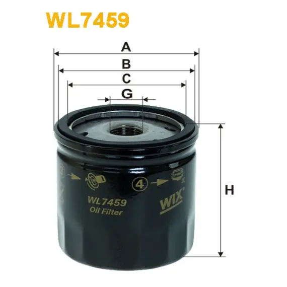 Фільтр оливи Ford C-Max, C-Max II, Grand C-Max, Fiesta VI (08-), Focus Cabrio, Focus C Wix Filters (WL7459)
