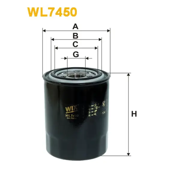 Масляный фильтр Hyundai H 1; Kia Sorento Wix Filters (WL7450)