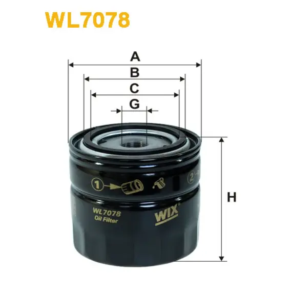 Масляный фильтр Allis-Chalmers; Case; Dodge; Faun; Ford; J.C.B.; Linde; New Holland; Oren Wix Filters (WL7078)