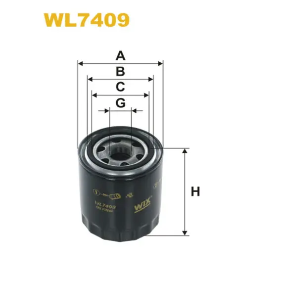 Фільтр оливи Hyundai H 1, Terracan; Kia CarНиваl II/Sedona II, CarНиваl III/Sedona III Wix Filters (WL7409)