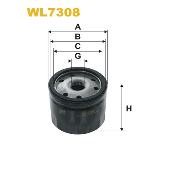 Масляный фильтр Alfa Romeo 147, 156, 166, Crosswagon Q4, GT; Fiat Bravo II, Doblo I, Idea Wix Filters (WL7308)