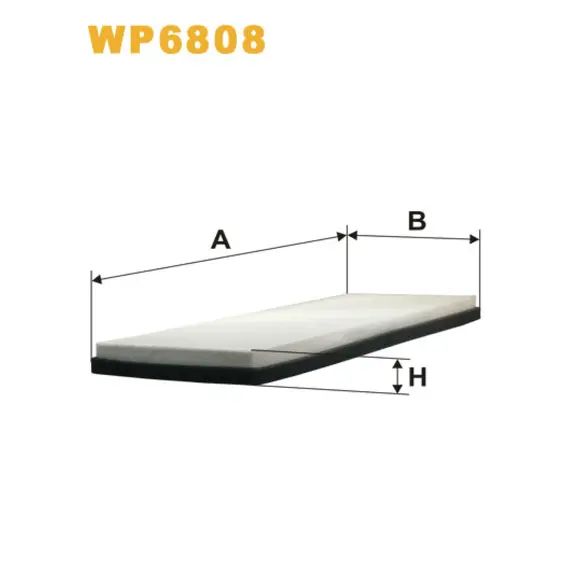 Фільтр салона Audi 80, 80 Quattro, A4 (B5/8D), Cabriolet, Coupe, Coupe Quattro; Volksw Wix Filters (WP6808)