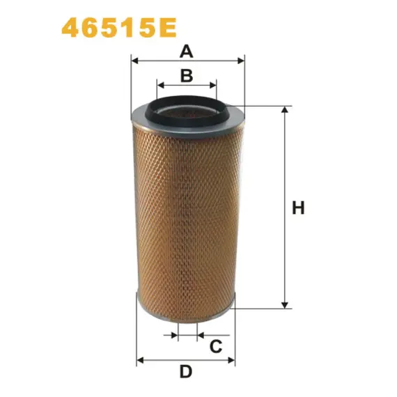 Фильтр воздуха Avia; Daf; Ebro; Faun, Ford; Iveco; Liebherr; M.A.N.; Pegaso; Renaul Wix Filters (46515E)