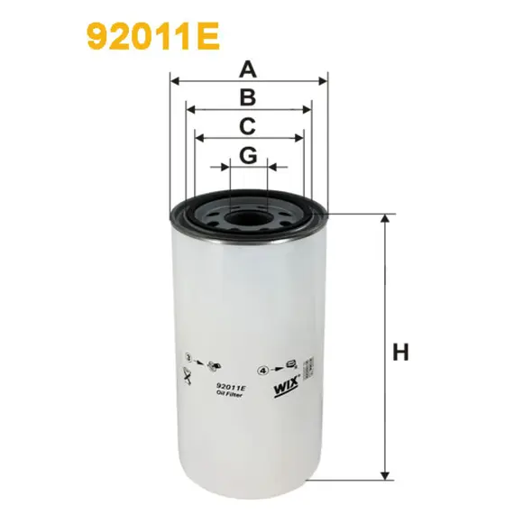Фільтр оливи Daf 85 CF, 95 XF Wix Filters (92011E)