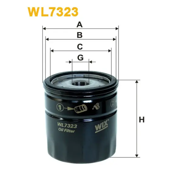 Масляный фильтр Focus Cabrio, Focus C-Max, Focus II, Galaxy II, Maverick II, Mondeo III ( Wix Filters (WL7323)