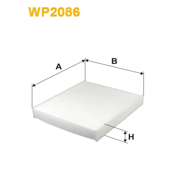 Фільтр салона Audi A1; Seat Ibiza V, Toledo IV; Skoda Fabia II; Rapid, Roomster; VW Po Wix Filters (WP2086)