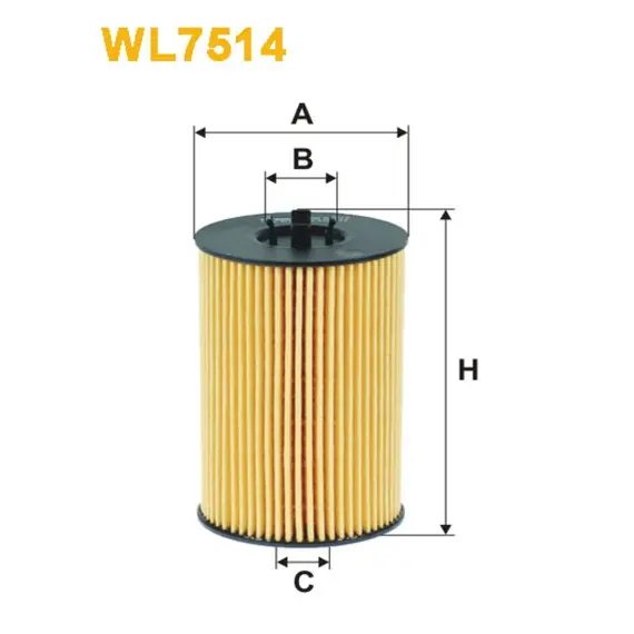 Масляный фильтр Audi A3 III (8V), A4 (B8/8K), A5 (8T), A6 (4G2/4G5), Q5 (8R); Seat Leon I Wix Filters (WL7514)