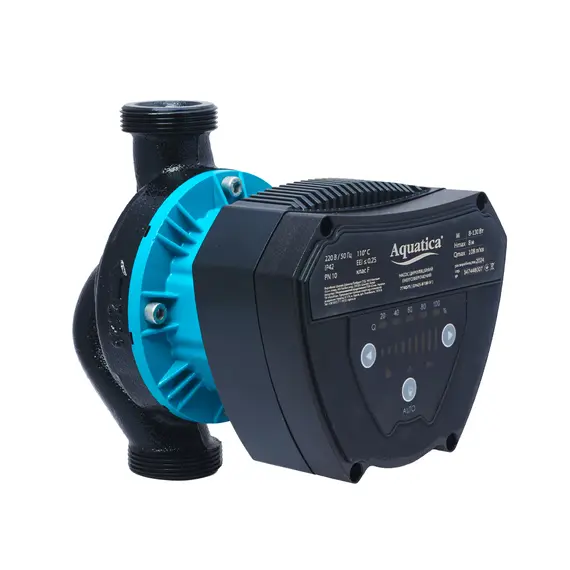 Насос циркуляційний енергозберігаючий 8-130Вт Hmax 8м Qmax 108л/хв Ø1½" 180мм + гайки Ø1" AQUATICA GPA25-8/180 IV (774075)