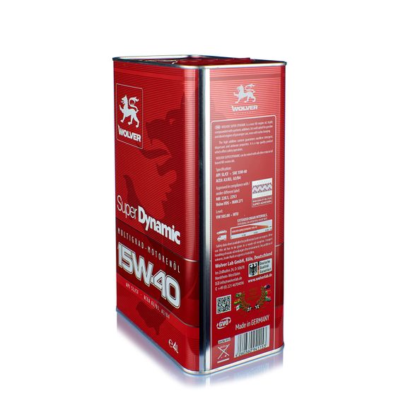 Масло 15W-40 Wolver SUPER DYNAMIC металлическая канистра 4л 4115 / 4260360941153, Объем, л: 4