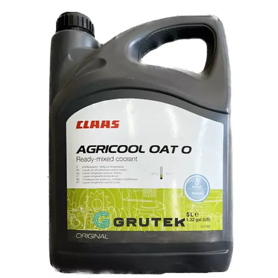 Охлаждающая жидкость CLAAS AGRICOOL OAT 0 (READY-MIXED) 5л 205712 / 0001474711, Объем, л: 5, Цвет: Красный