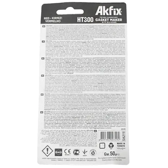 Герметик силіконовий термостійкий Akfix HT300 50гр SA215, фотография 2