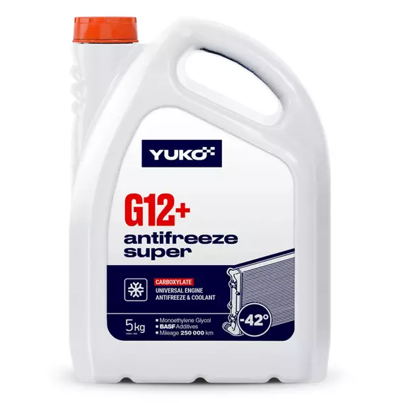 Антифриз Yuko G12+ Super -40° 5л (Червоний) 014031 / 4820070248227, Об'єм, л: 5