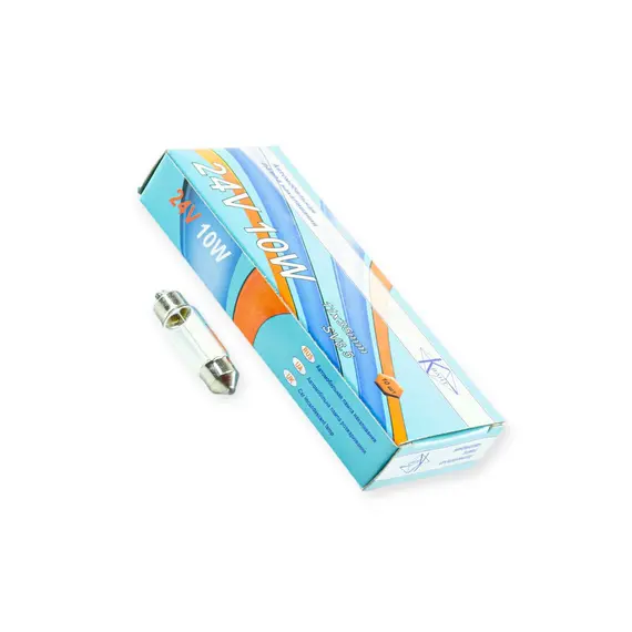 Лампа AC салону 24V10W 11*36mm SV8.5 КВАНТ KVANT SV8.5 11х36 24V 10W