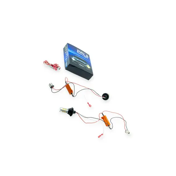 Ходові вогн з функ.пов. 12 (БІЛИЙ+ЖОВТИЙ) рез. патрон 1156 (А12-21) 42SMD білий+жовтий (ДХВ) MEGALIGHT DRL 1156 S25 42SMD