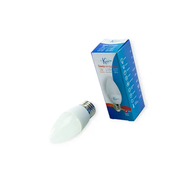 Лампа побутова діодна 220V E27 5W C37 4000K нейтральний білий KVANT 31001500