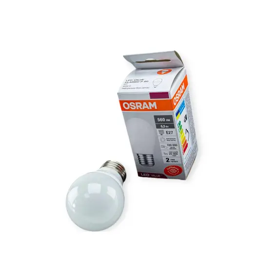 Лампа побутова діодна 220V E27 6.5-75W 840 P60 4000К OSRAM AMS-OSRAM 90020959