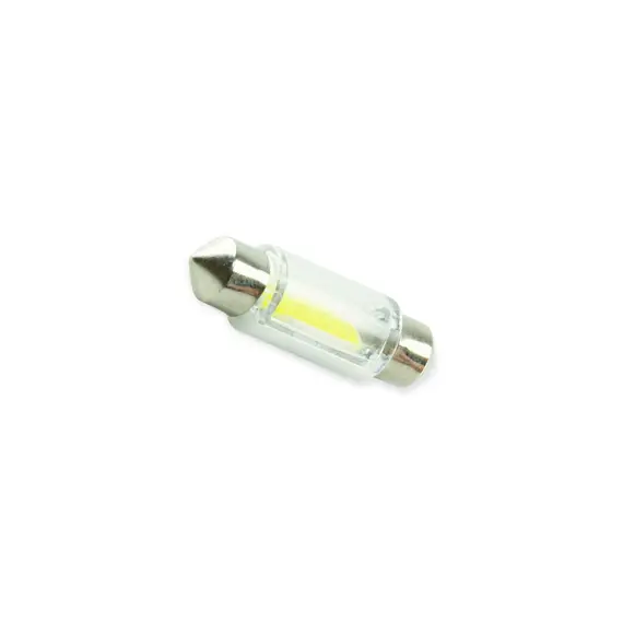 Лампа светодиодная AC лазер. 24-10 WHITE COB (сплошной свет) 36мм в колбе MEGALIGHT WHITE SV8.5(11*36) 24V-COB 3 chip в колбе