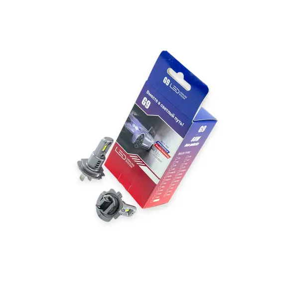 Лампа LED H7 12V-24V 18W G9 5500K 12000L радіатор MEGALIGHT G9 H7 LED
