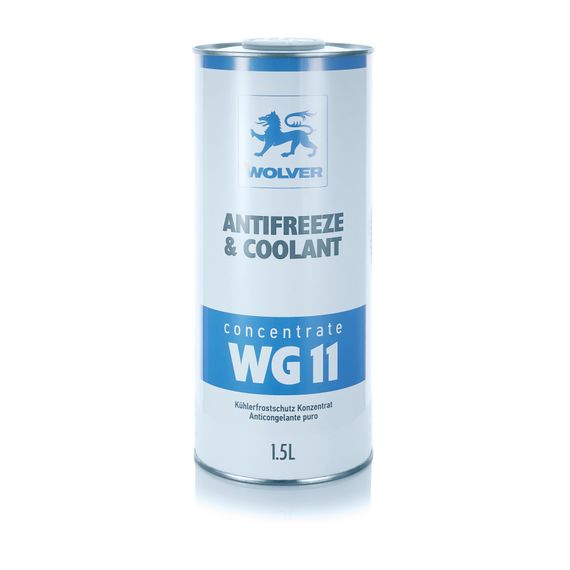 Рідина охолоджуюча WOLVER ANTIFREEZE Coolant CONCENTRATE WG11 1,5л (концентрат -80C) синій (банка), Об'єм, л: 1.5, Колір: Синій