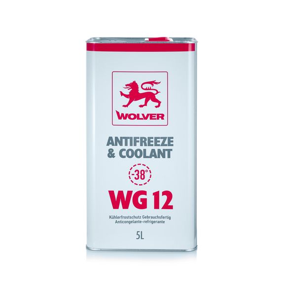 Рідина охолоджуюча WOLVER ANTIFREEZE Universal WG12 5л (-38C) ЧЕРВОНИЙ (банка), Об'єм, л: 5, Колір: Червоний