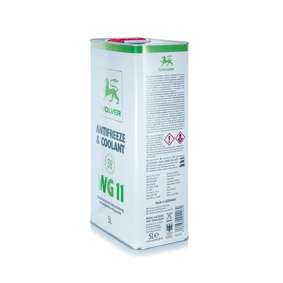 Рідина охолоджуюча WOLVER "NEW" ANTIFREEZE Universal WG11 5,0л (-38C) ЗЕЛЕНИЙ (банка), Об'єм, л: 5, Колір: Зелений