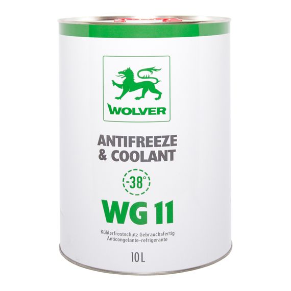 Рідина охолоджуюча WOLVER ANTIFREEZE Universal WG11 10л (-38C) ЗЕЛЕНИЙ (банка), Об'єм, л: 10, Колір: Зелений