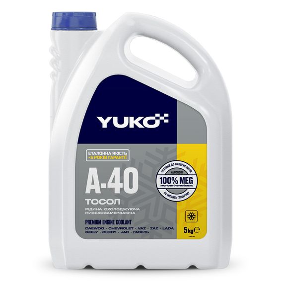 Тосол YUKO А-40 Синий 5л 017383 / 482007024219, Об'єм, л: 5