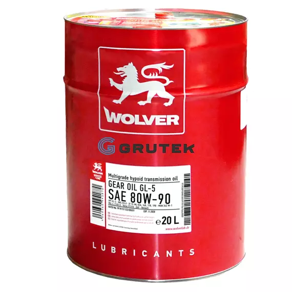 Олива трансмісійна Wolver 80W-90 API GL-5 MULTIGRADE HYPOID GEAR OIL 20л 4065 / 4260360940651