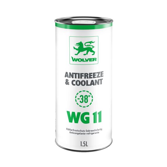 Рідина охолоджуюча WOLVER "NEW" ANTIFREEZE Universal WG11 1,5л (-38C) ЗЕЛЕНИЙ (банка), Об'єм, л: 1.5, Колір: Зелений