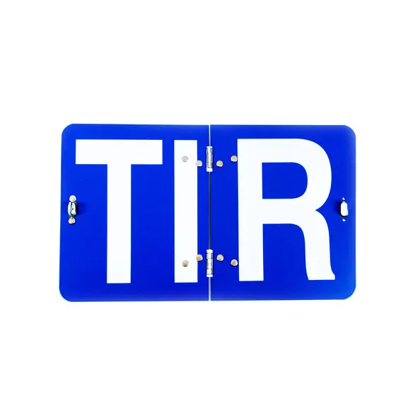 Табличка TIR (белые буквы на синем фоне) закрывающаяся с фиксатором 01.0912.2122
