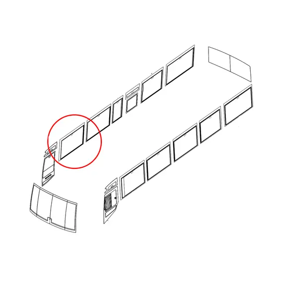 Скло бічне праве №2 OTOKAR 13N00-67024-BA