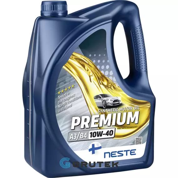 Моторна олива Neste Premium А3/B4 10W-40 4л 116145 / СТ-00151816, Об'єм, л: 4