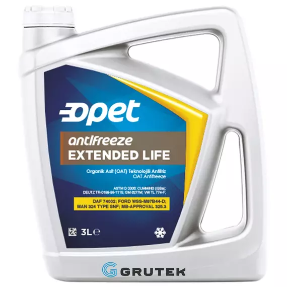 Охолоджуюча рідина Opet Extended Life Antifreeze 3л (концентрат) G12+ 601216664, Об'єм, л: 3