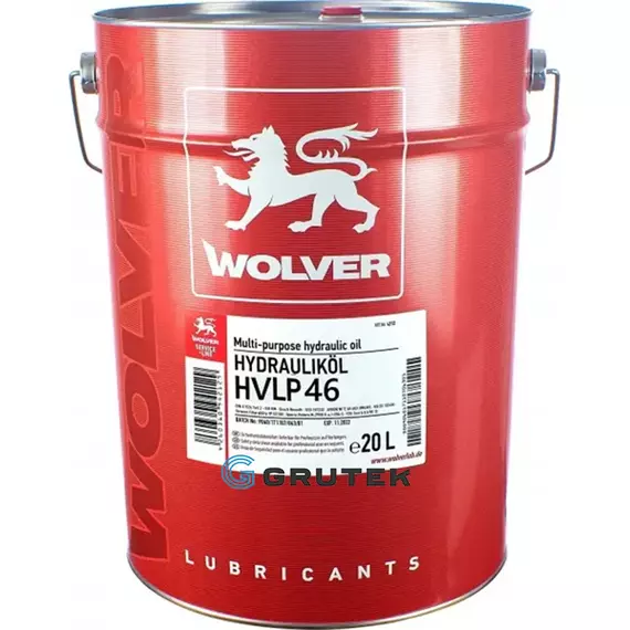 Масло гидравлическое Wolver HYDRAULIKÖL HVLP 46 (ISO 46) ведро 20л