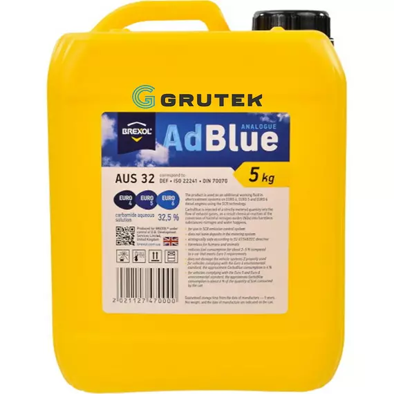Рідина Adblue Brexol для системи SCR 5кг /л 501579 AUS 32c5 48021127470, Об'єм, л: 5, Вага, кг: 5