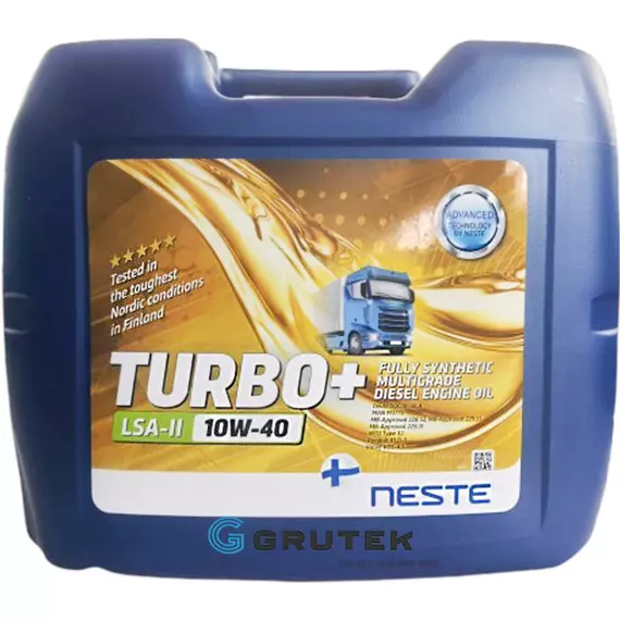 Моторна олива Neste Turbo+ LSA-II 10W-40 20л 188220 / СТ-00152395, Об'єм, л: 20