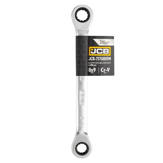 Ключ комбинированный с храповиком 8х9мм JCB-7570809M