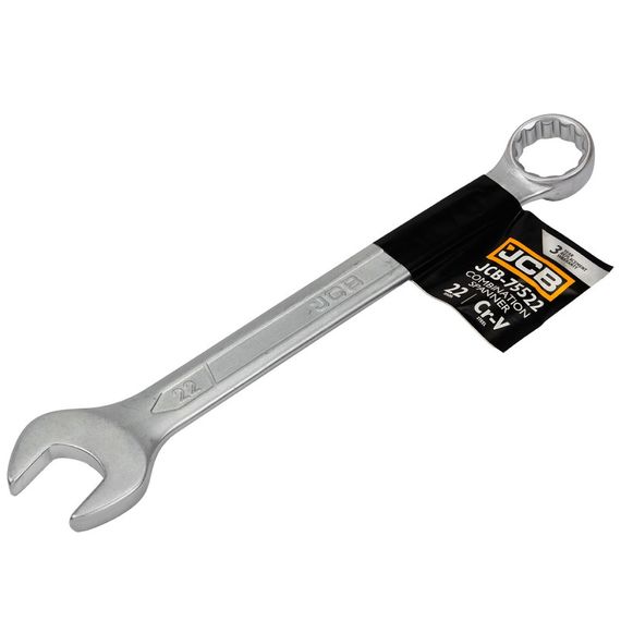 Ключ рожково-накидный JCB Tools CR-V, резиновый штамп. (22 мм) JCB-75522