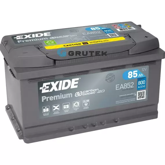 Акумулятор автомобільний 85Ah EXIDE PREMIUM (-/+) 800EN (EA852)