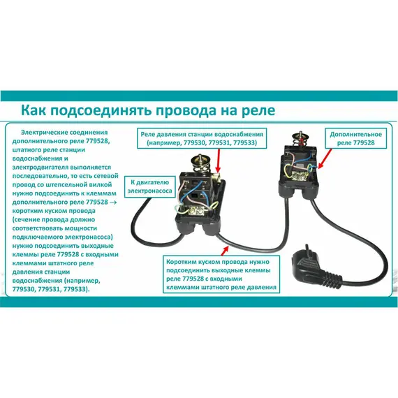 Реле сухого ходу допоміжне 0.9-0.1 бар (гайка) AQUATICA (779528), фотография 5