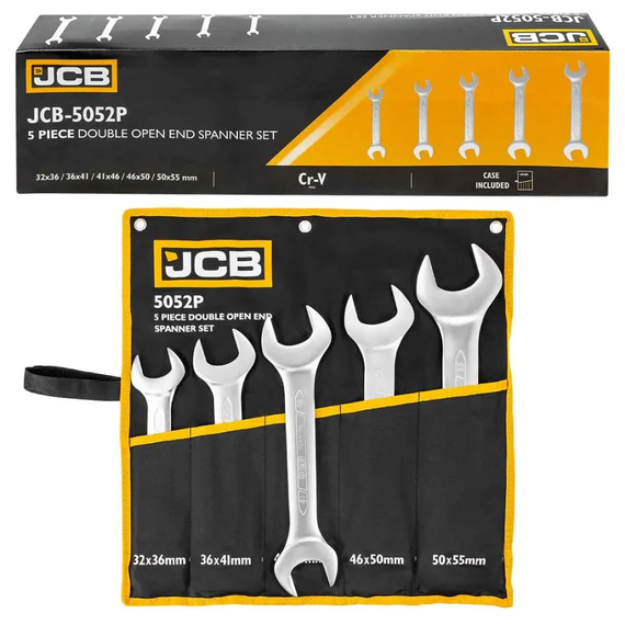 Набір розрізних накидних ключів в чохлі, (32-55 мм) 5 од. JCB Tools JCB-5052P