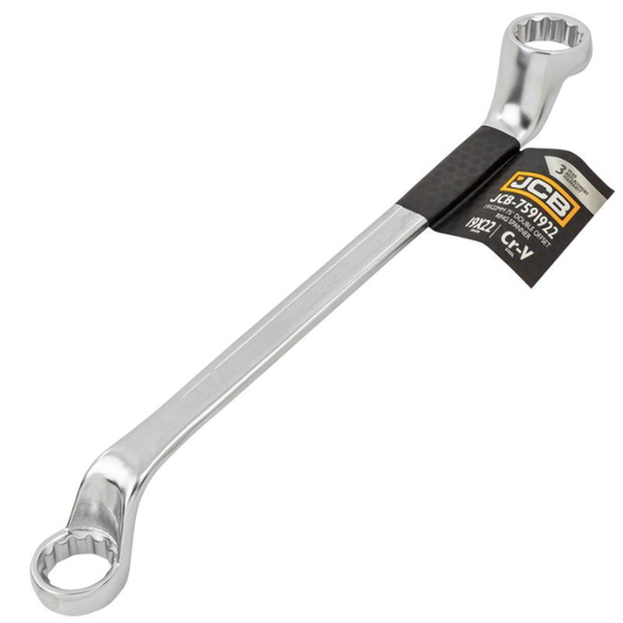 Ключ накидний відігнутий на 75 град. 19х22 мм JCB Tools JCB-7591922