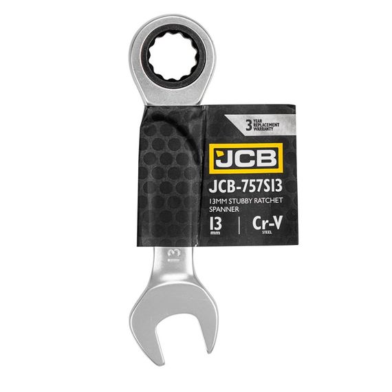 Ключ гайковий короткий з храповиком 13мм JCB-757S13