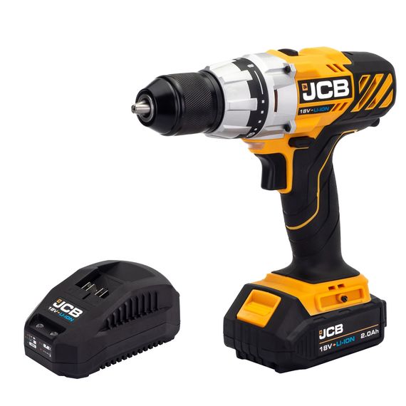 Аккумуляторная дрель-шуруповерт с комплектом JCB Tools JCB-18DD-2X-E