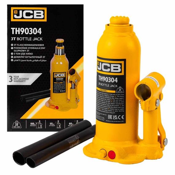 Домкрат бутылочный 3т JCB Tools JCB-TH90304