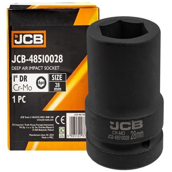 Головка ударна глибока 1" 28мм (6-гранна) JCB Tools JCB-48510028
